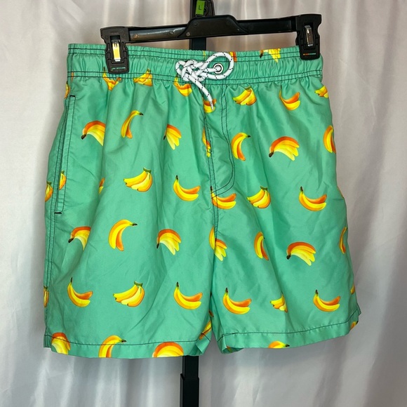 Vacancy Co. Green Banana Print Swim Trunks, size Small - Picture 1 of 6